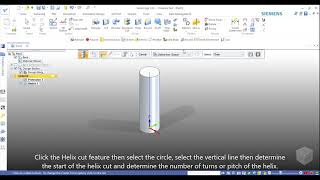 Solid Edge 2021 - Tutorial - Helix Cut