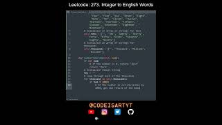 Leetcode 273. Integer to English Words in Python | Python Leetcode | Python Coding Tutorial | ASMR