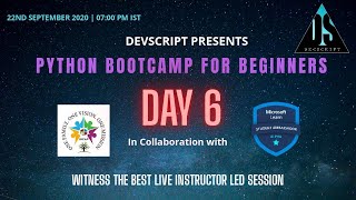 Python BootCamp || DAY 6 || DevScript