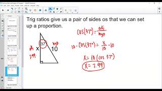 Finding Missing Sides and Angles Using Trig Ratios