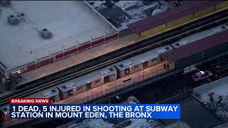1 dead, 5 wounded after shooting on subway platform in Bronx