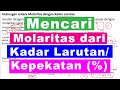 Rumus Mencari Molaritas dari Kadar Larutan (Persentase Kepekatan Zat)