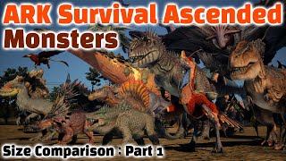 ARK Survival Ascended Monsters Size Comparison : Part 1