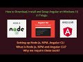 How to Download and Install Angular on Windows10 in 2022 | Also Node Js and  Angular CLI | In Telugu