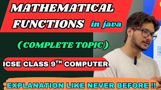 Mathematical functions in java complete explanation|class 9/10 ICSE computer theory|Java