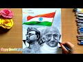 Drawing Gandhi ji | Gandhi jayanti special Drawing | Drawing Gandhi ji and Netaji