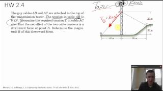 Statics - Vector Addition 2D application example