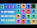 14 September Major durov puzzle game 100% solved.