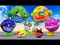 ROBOT PACMAN VS MONSTER PACMAN & THEY USE & POKEMON COMBAT ACHARNE ENTRE ROBOTS