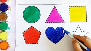 learn shapes drawing | Circle Drawing | Shapes and Colour | Rectangle  Drawing  | Learn shapes