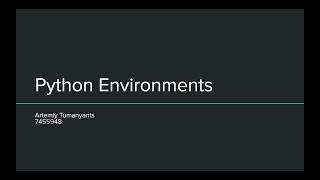 DAFA - Session#06 - Presentations - Virtual Environments & Conda