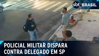 Policial militar de folga atira contra delegado durante briga em SP | SBT Brasil (25/05/24)