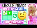 SHOULD I TRADE MY EXOTIC NEON NESSIE…FOR THESE?!😱💕WFL?⭐️#adoptmeroblox #preppyadoptme #preppyroblox