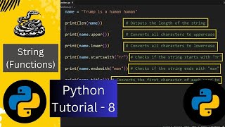 Strings Functions With ai | Python Tutorial - 8 (Python Full Course) #python #strings