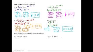 Algebra 1AB: Semester 2 Review Assignment 7