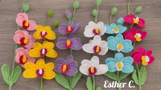 How to Crochet an Orchid Easy and Fast Step by Step Crochet Orchid Flower Tutorial🥰🌸