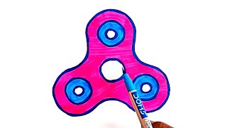 Drawing and Colouring Fidget Spinner