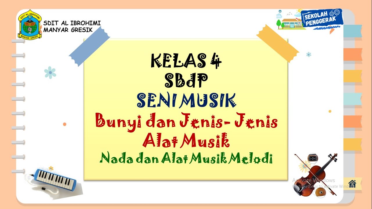 KELAS 4 SBdP SENI MUSIK NADA DAN ALAT MUSIK MELODIS - YouTube