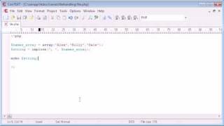 Beginner PHP Tutorial - 81 - The implode Function with File Handling Example