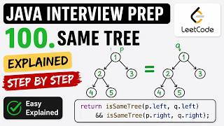 Java Interview Prep: LeetCode ( 100 Same Tree) | {Java Tutorial beginners}