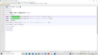 Add 2 numbers JavaScript