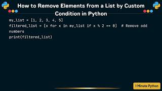 How to Remove Elements from a List by Custom Condition in Python