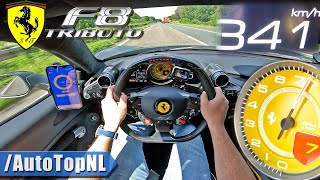 Ferrari F8 Tributo Novitec *341km/h* on Autobahn by AutoTopNL