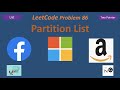partition list | partition list leetcode | leetcode 86 | linked list