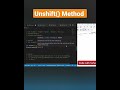 JavaScript Array unshift() method | JavaScript Tutorial For Beginners #shorts #javascript