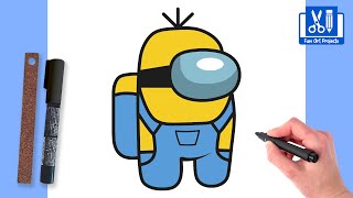 How To Draw Among Us Minion | Draw Game Characters Easy Step By Step