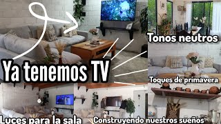 Ya tenemos TV en la sala 🛋️📺🪴/ Toques primaverales en mi Hogar 🏡 🍃🌼🌸🐝