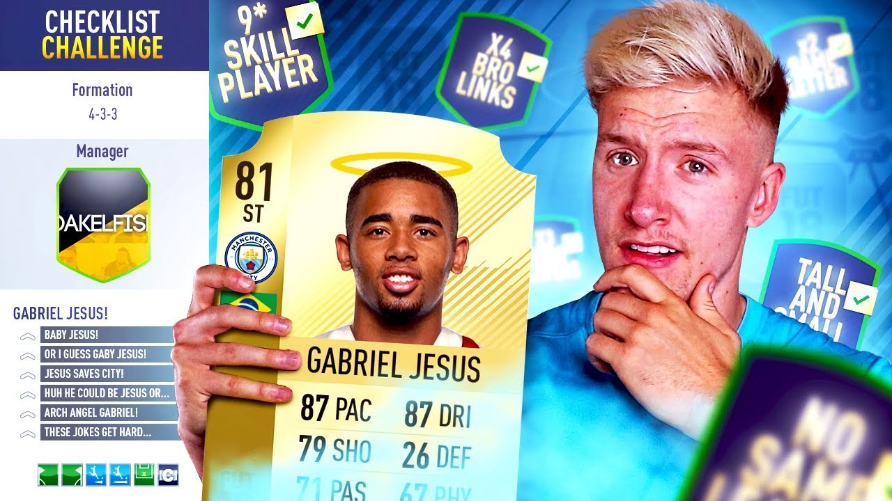 GABRIEL JESUS CHECKLIST CHALLENGE! 📋 - FIFA 18 Ultimate Team - YouTube