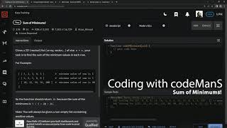 Codewars 7 kyu Sum of Minimums! Javascript