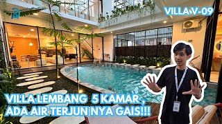 VILLA MEWAH 5 KAMAR DI LEMBANG , KAPASITAS 25 ORANG , DENGAN AIR TERJUN!!