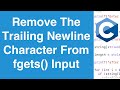 Remove Trailing Newline Character From fgets() Input | C Programming Example