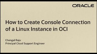 How to Create Console Connection of a Linux Instance in OCI