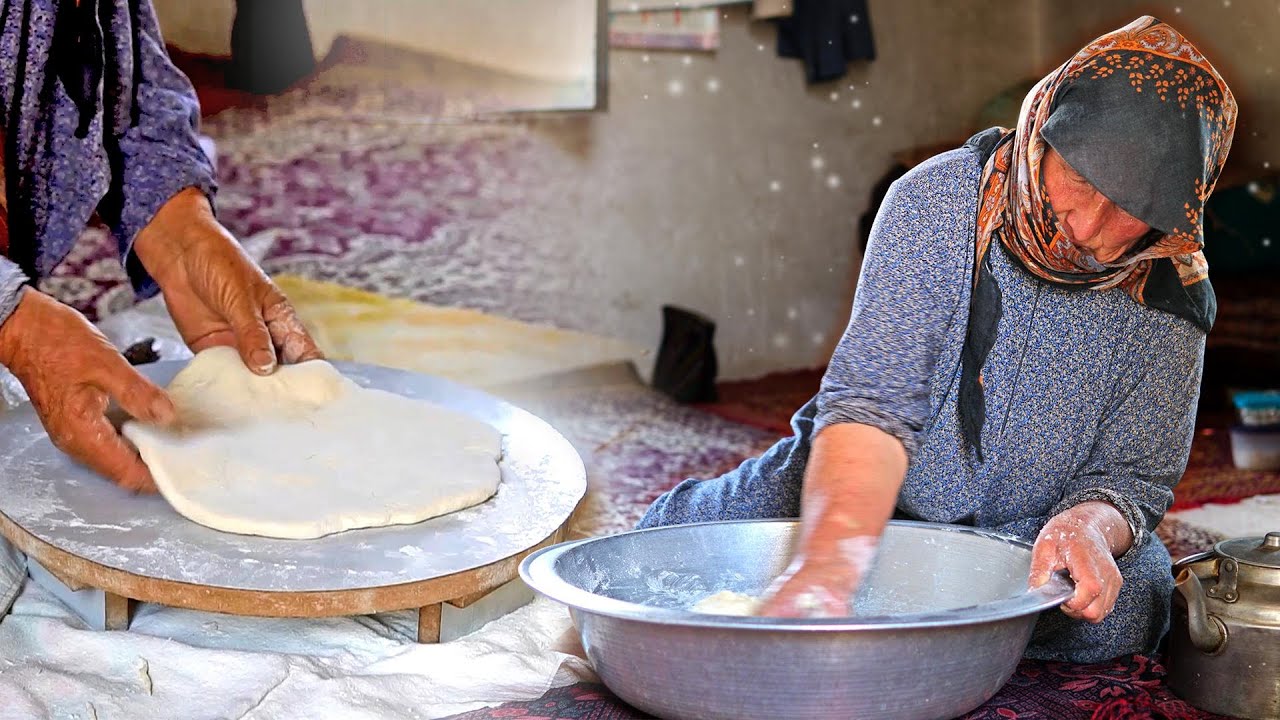 Nomadic Life Cooking Traditional Bread In Turkmenistan Borek