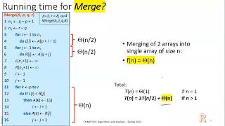 UNC: Algorithms and Analysis - S23 - Lecture 5 - Substitution and Master methods