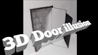3D door illusion || 3D art trick ||3D magic by pencil||