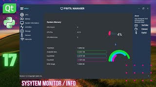 #17 Desktop App To Monitor All System Information | Python | PYQT | PYSIDE2/6 | PSUTIL Modern GUI UI