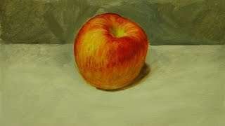 유화로 사과 그리기 과정 1. Apple- Oil Painting 1. (English subtitles available). 如何用油画画一个苹果