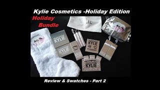 Kylie Cosmetics Holiday Collection Review Part 2- Holiday Collection Bundle with swatches!