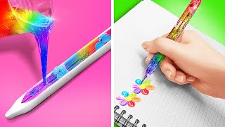 AWESOME SCHOOL HACKS || Cute DIY and Adorable Epoxy Resin! Cool Crafts for You by 123 GO! Series
