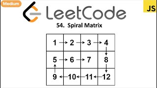 LeetCode 54 Spiral Matrix in javascript
