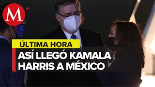Ebrard recibe a Kamala Harris en AICM