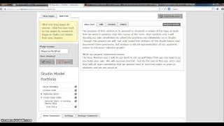 digication ePortfolio: adding a page