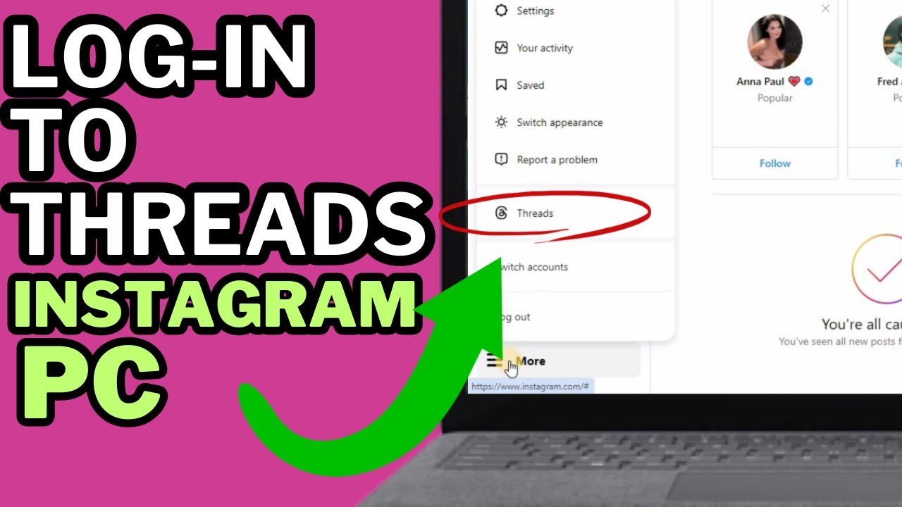 How To Log In To Threads On Instagram Laptop Pc Youtube