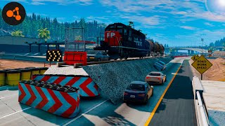 Trains on Highway🤯BeamNG.Drive