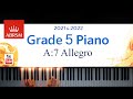 ABRSM 2021-2022 Grade 5, A:7. Allegro (1st movt from Sonata in G) ~ Haydn. Piano exam piece