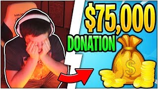 Fortnite Streamer Gets $75,000 DONATION! *INSANE* (No Clickbait)